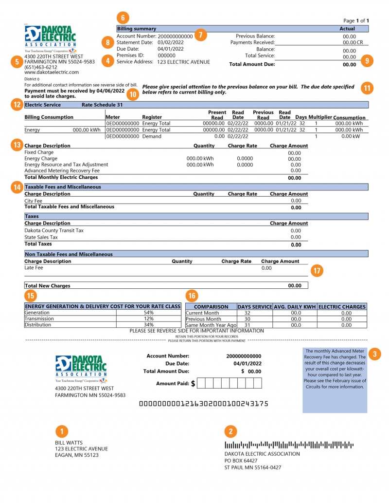 Understand Your Bill – Dakota Electric Association®